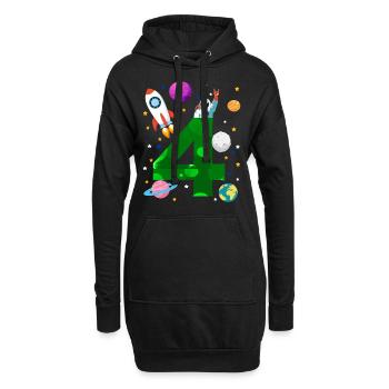 4e anniversaire, anniversaire pour enfants, cadeau - Sweat-shirt à capuche long Femme - noir - Devant