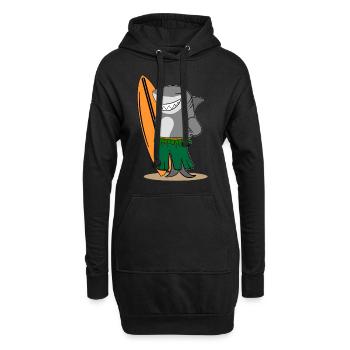 Surfender Hai - Hoodie-Kleid - Schwarz - Vorne