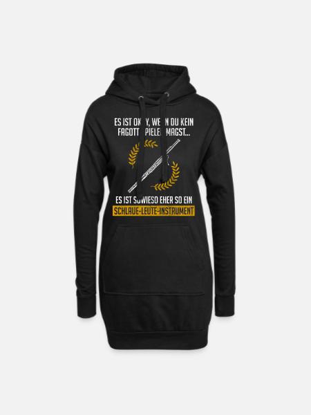 Fagott Spielen Design - Hoodie-Kleid - Schwarz