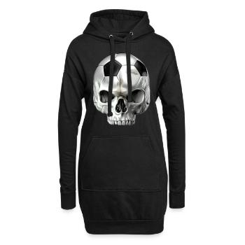 Crâne de football - Sweat-shirt à capuche long Femme - noir - Devant