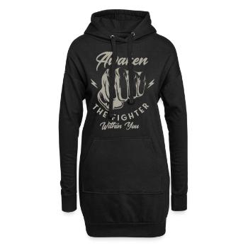 Kickboxen Kickboxer Boxen Kampfsport - Hoodie-Kleid - Schwarz - Vorne