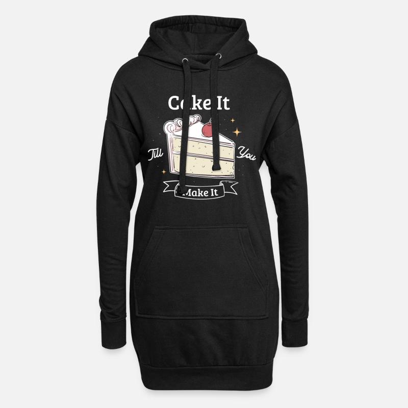 Backen Bäcker Geschenk - Hoodie-Kleid - Schwarz