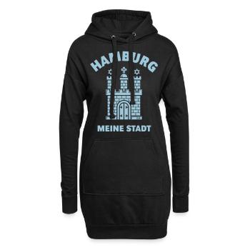 Hamburg Wappen – Meine Stadt - Hoodie-Kleid - Schwarz - Vorne