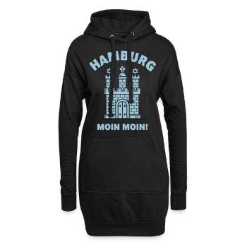 Hamburg – Moin Moin (Hamburgisch / Wappen) - Hoodie-Kleid - Schwarz - Vorne