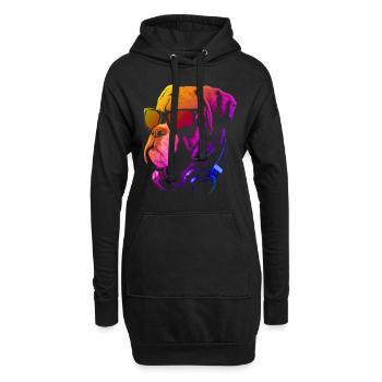DJ Bulldog Red - Sweat-shirt à capuche long Femme - noir - Devant
