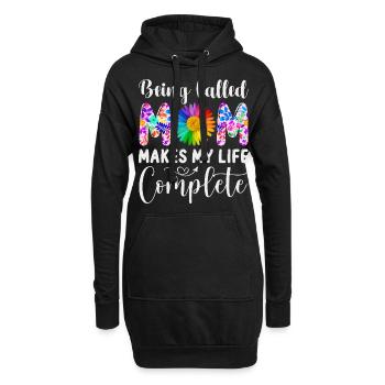 J’adore qu’on m’appelle maman - Sweat-shirt à capuche long Femme - noir - Devant