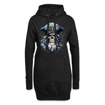 Matrose Totenkopf Totenschädel Kapitän Ahoi Schiff - Hoodie-Kleid - Schwarz - Vorne