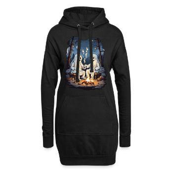 Halloween Fantômes Camping Enfants Dessin Animé - Sweat-shirt à capuche long Femme - noir - Devant