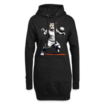 Cool Handball Cat Look Streetwear Iconique - Sweat-shirt à capuche long Femme - noir - Devant