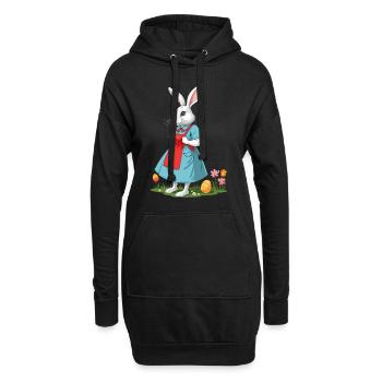 Infirmière lapin Lapin de Pâques Infirmière - Sweat-shirt à capuche long Femme - noir - Devant