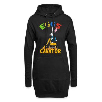 Lustiger Ostern Spruch Osterhase Baggerfahrer - Hoodie-Kleid - Schwarz - Vorne