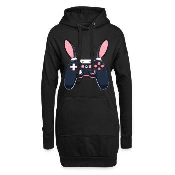 Lapin de Pâques Gamer et Design de streetwear de jeu - Sweat-shirt à capuche long Femme - noir - Devant