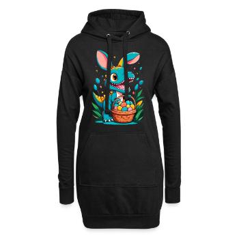Iconic Easter Dinosaur Dinosaur Easter Bunny - Hoodie Dress - black - Front