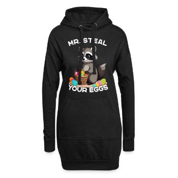 Drôle de voleur d’œufs de raton laveur dicton de Pâques - Sweat-shirt à capuche long Femme - noir - Devant