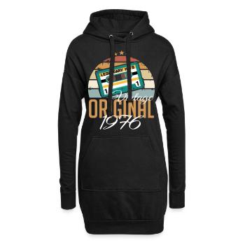 Jahrgang 1976 geboren Original 1976 Geburtstag - Hoodie-Kleid - Schwarz - Vorne