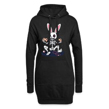 Osterhase Gamer Ikonisches Ostern Gaming - Hoodie-Kleid - Schwarz - Vorne
