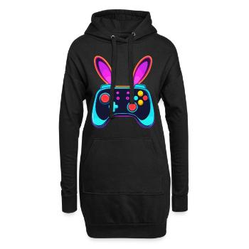 Lapin de Pâques Gamer & Gaming Streetwear Iconique - Sweat-shirt à capuche long Femme - noir - Devant
