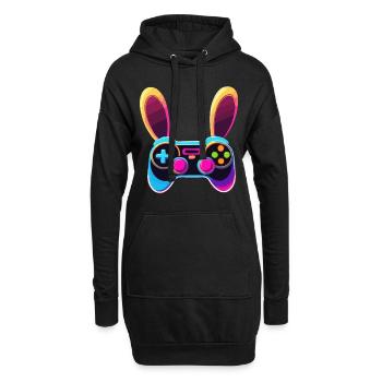 Lapin de Pâques Gamer Jeux de Pâques emblématiques - Sweat-shirt à capuche long Femme - noir - Devant