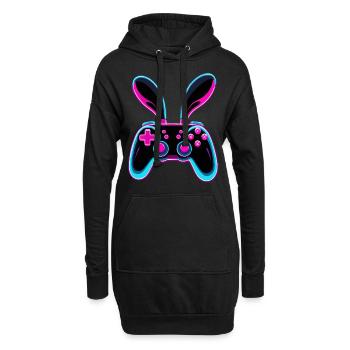 Osterhase Gamer Ikonisches Ostern Gaming - Hoodie-Kleid - Schwarz - Vorne