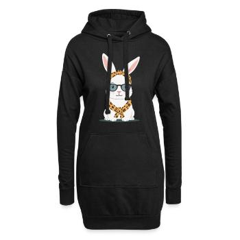 Maman Lapin Mignon Lapin Maman Mignon Lapin de Pâques - Sweat-shirt à capuche long Femme - noir - Devant