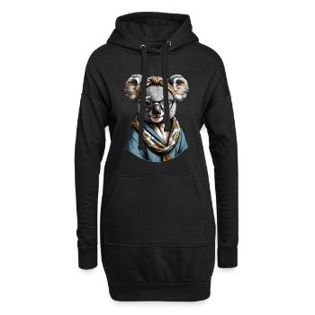 Drôle Koala Maman Mignon Koala Ours Amour - Sweat-shirt à capuche long Femme - noir - Devant