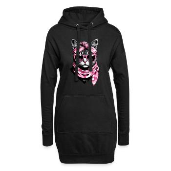 Mignonne maman chat chat maman avec style - Sweat-shirt à capuche long Femme - noir - Devant