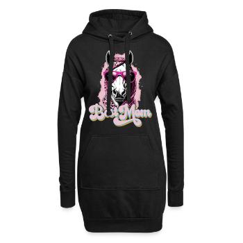 Mama Pferd Stilvolle Pferdeliebe Design - Hoodie-Kleid - Schwarz - Vorne