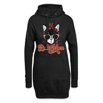 Meilleure Maman Chat Mignon Maman Élégant - Sweat-shirt à capuche long Femme - noir - Devant