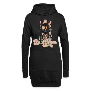 Meilleure Maman Chat Mignon Maman Élégant - Sweat-shirt à capuche long Femme - noir - Devant