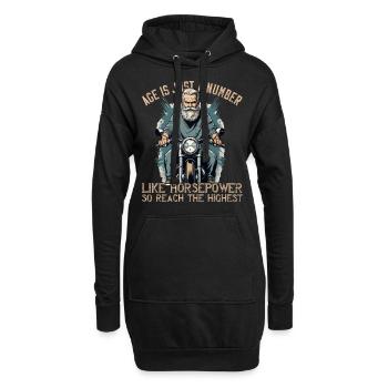 Lustiger Biker Opa Vintage Motorrad Retro Style - Hoodie-Kleid - Schwarz - Vorne