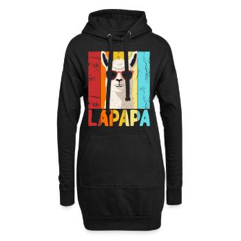 Lapapa Lustiger Lama Papa Perfekter Style - Hoodie-Kleid - Schwarz - Vorne