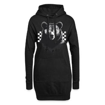 Lustiger Vater Bären Papa Perfekter Style - Hoodie-Kleid - Schwarz - Vorne