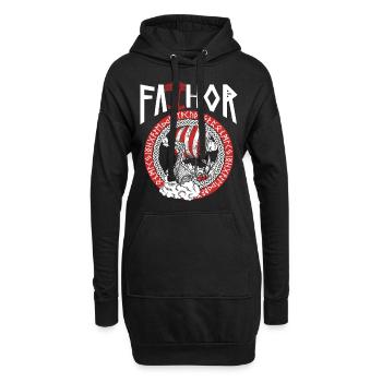 Viking Papa Vathor Bateau viking nordique - Sweat-shirt à capuche long Femme - noir - Devant