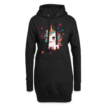 Amoureux de la licorne Design Licornes drôles - Sweat-shirt à capuche long Femme - noir - Devant