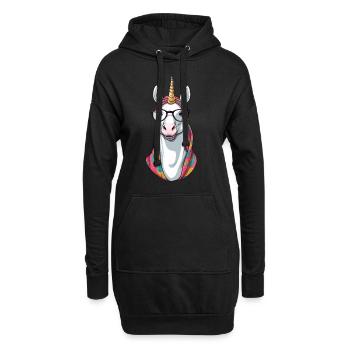 Einhorn Mama Stylische Einhorn Frau Muttertag - Hoodie-Kleid - Schwarz - Vorne