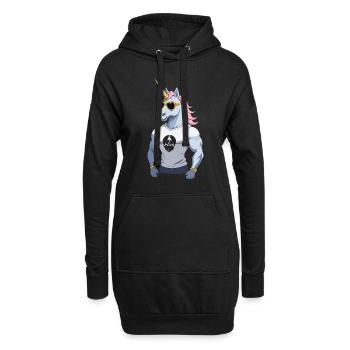 Papa Einhorn Lustiges Vatertag Design - Hoodie-Kleid - Schwarz - Vorne