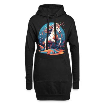 Einzigartiges Geburtstag Motiv Lustige Einhörner - Hoodie-Kleid - Schwarz - Vorne