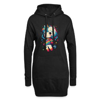 Grand amant de licorne Design Licornes drôles - Sweat-shirt à capuche long Femme - noir - Devant