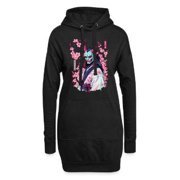 Oni Samurai Vaporwave Aesthetic Japan Kultur - Hoodie-Kleid - Schwarz - Vorne