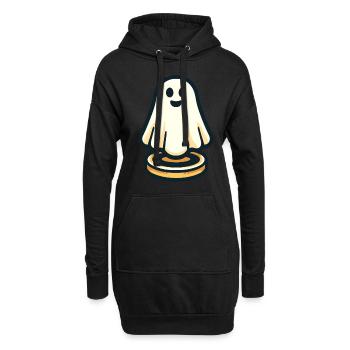 Funny Vintage Ghost Retro Art Style Halloween - Hoodie-Kleid - Schwarz - Vorne