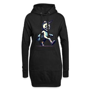 Zombie Licorne Mort-vivant Créature mystique - Sweat-shirt à capuche long Femme - noir - Devant