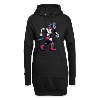 Zombie Licorne Mort-vivant Créature mystique - Sweat-shirt à capuche long Femme - noir - Devant