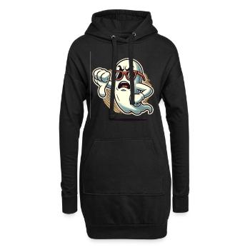 Cool Ghost Gibt Daumen Runter Halloween Geist - Hoodie-Kleid - Schwarz - Vorne