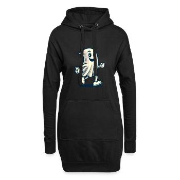 Drôle Vintage Fantôme Rétro Art Style Halloween - Sweat-shirt à capuche long Femme - noir - Devant