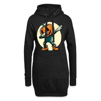 Dabbing Halloween Citrouille Drôle Dabbing Citrouille - Sweat-shirt à capuche long Femme - noir - Devant