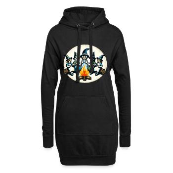 Camping feu de camp Vintage sorcières Design - Sweat-shirt à capuche long Femme - noir - Devant