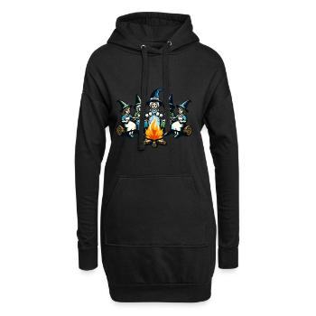 Camping feu de camp Vintage sorcières Design - Sweat-shirt à capuche long Femme - noir - Devant