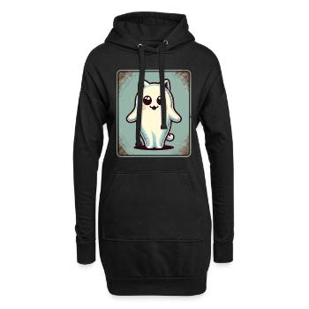 Niedliche Geister Katze Kawaii Geist Haustier - Hoodie-Kleid - Schwarz - Vorne