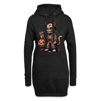 Chat zombie mort-vivant Trick or Treat - Sweat-shirt à capuche long Femme - noir - Devant