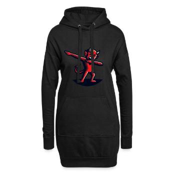 Dabbender Teufel Lustiges Dabbing Design - Hoodie-Kleid - Schwarz - Vorne